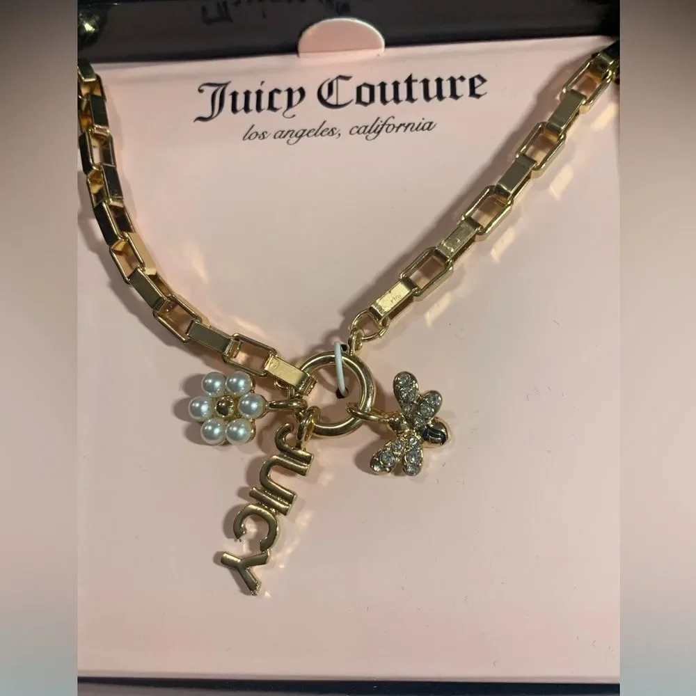 NEW JUICY COUTURE CHAIN LINK CHARM NECKLACE